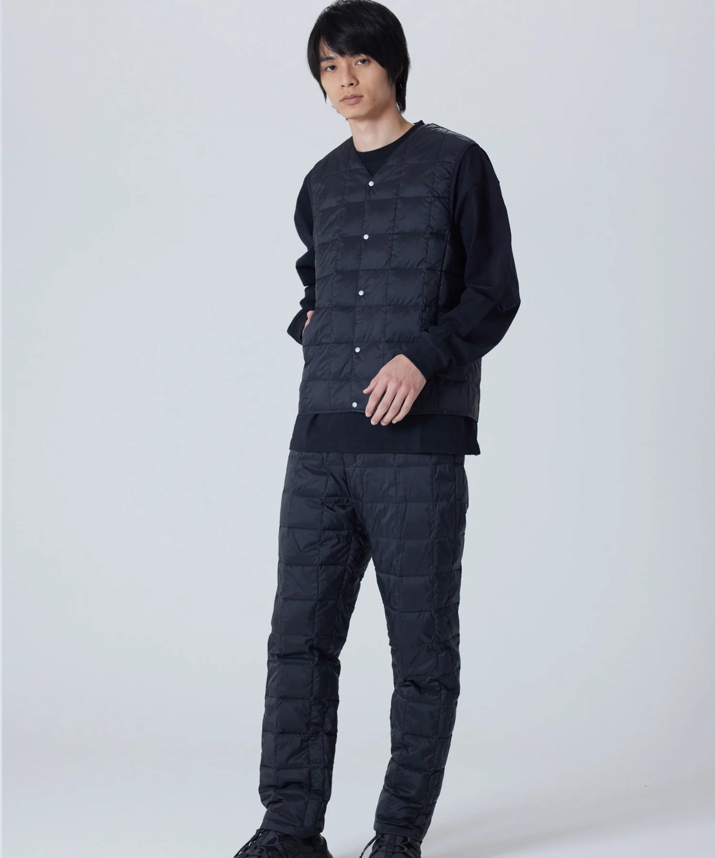 V-Neck Button Down Vest - Dark Navy