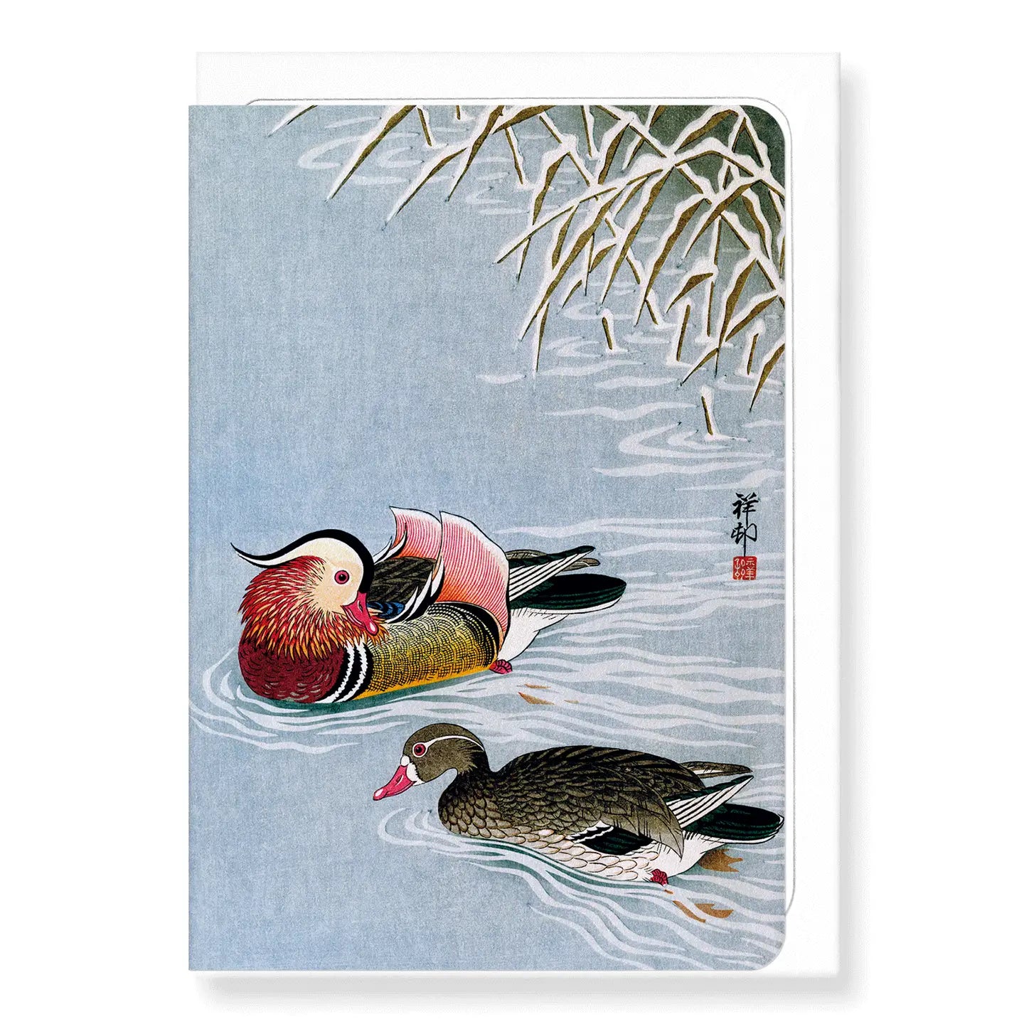 'Mandarin Duck' Japanese Greeting Card