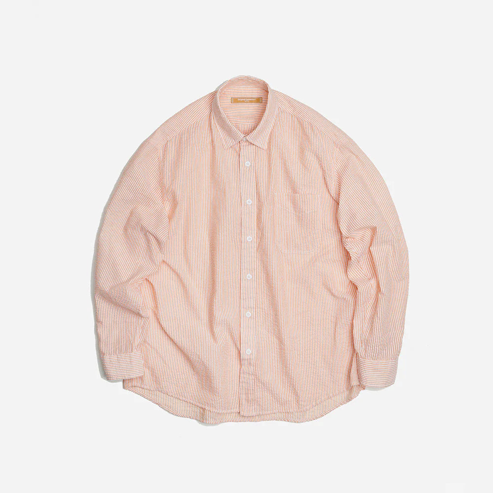 OG Stripe Seersucker Shirt - Orange