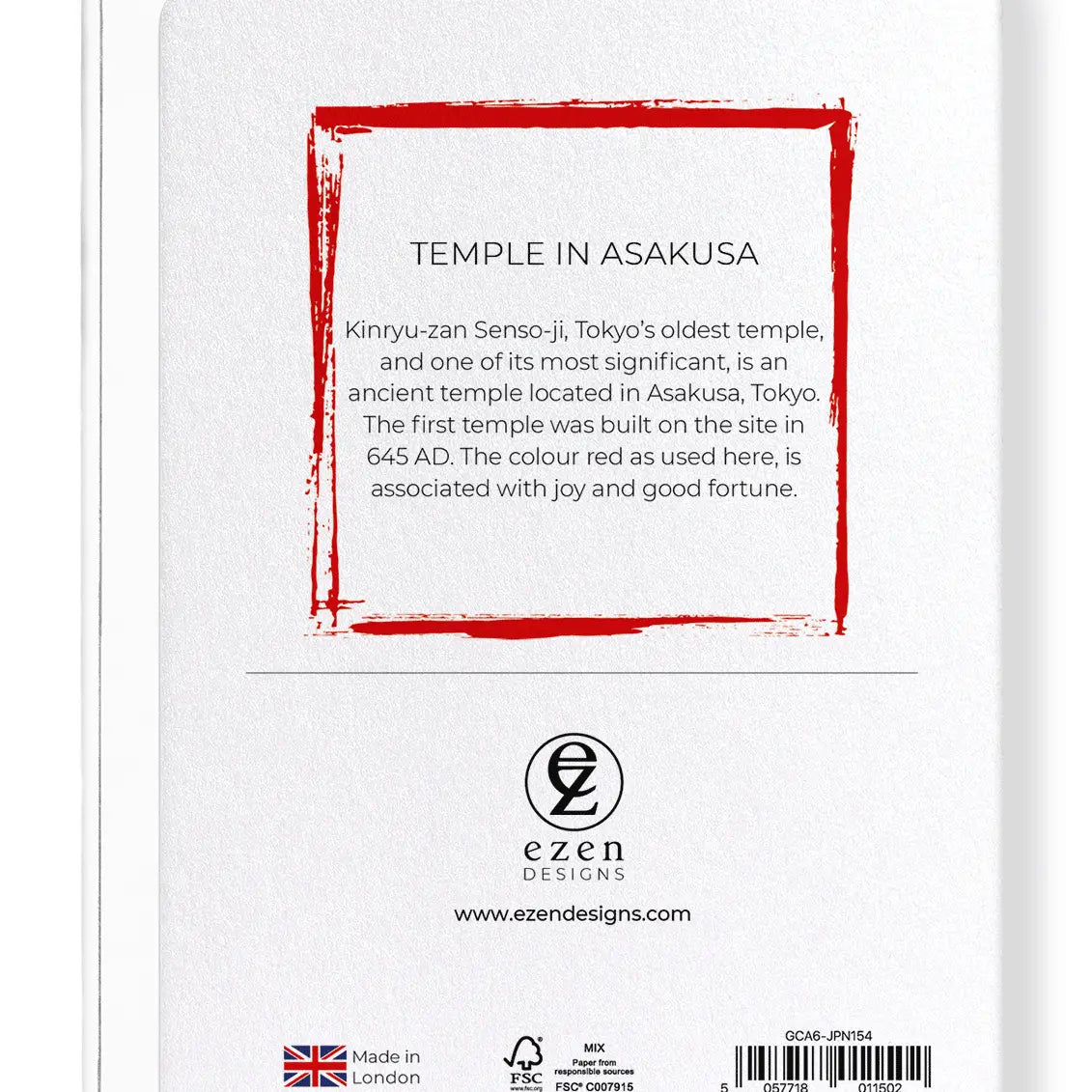'Temple in Asakusa' Japanese Greeting Card