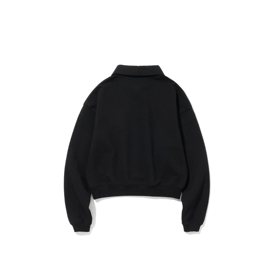 Half Zip Up Sweatshirt - Black