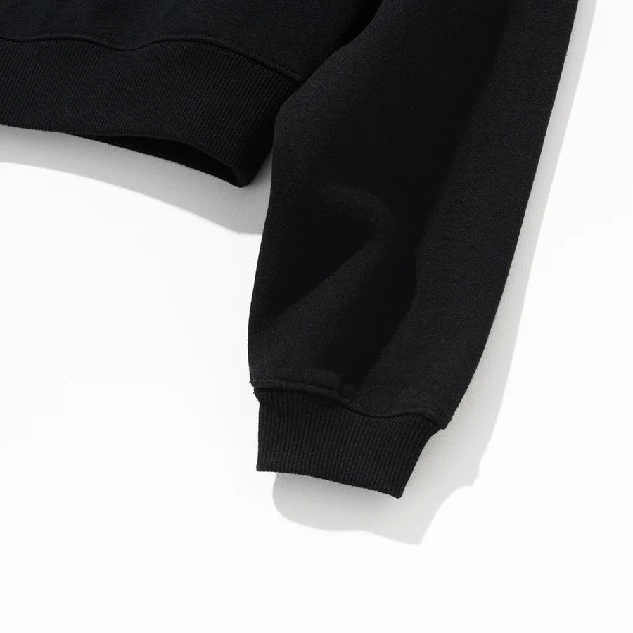 Half Zip Up Sweatshirt - Black