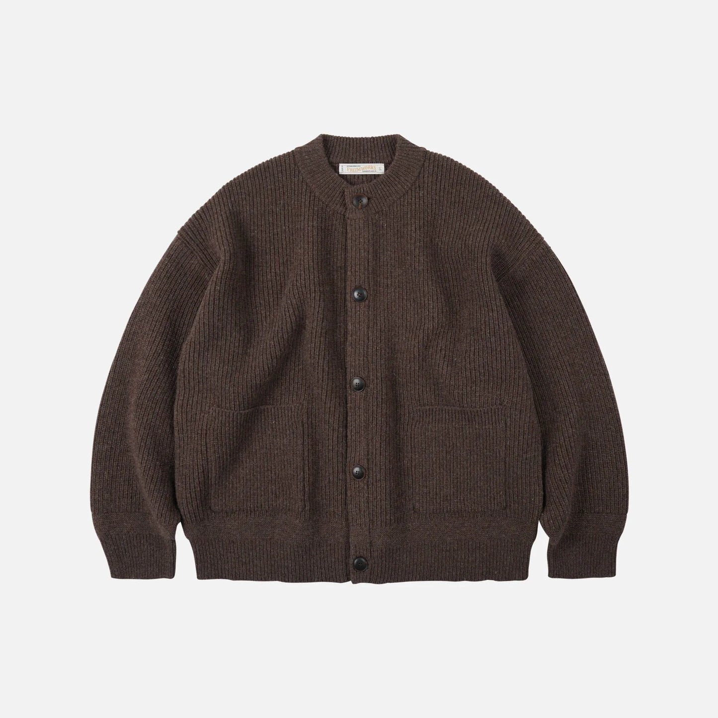 Heavy Wool Round Cardigan - Chocco Brown
