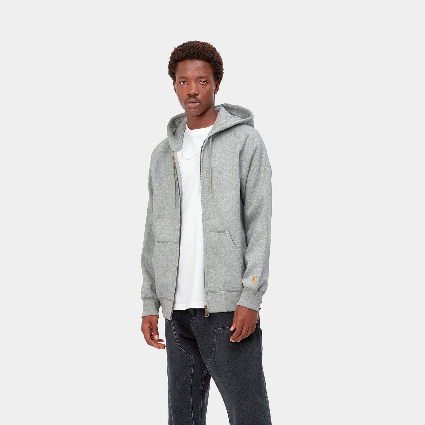 Hooded Chase Jacket  - Grey Heather/Gold