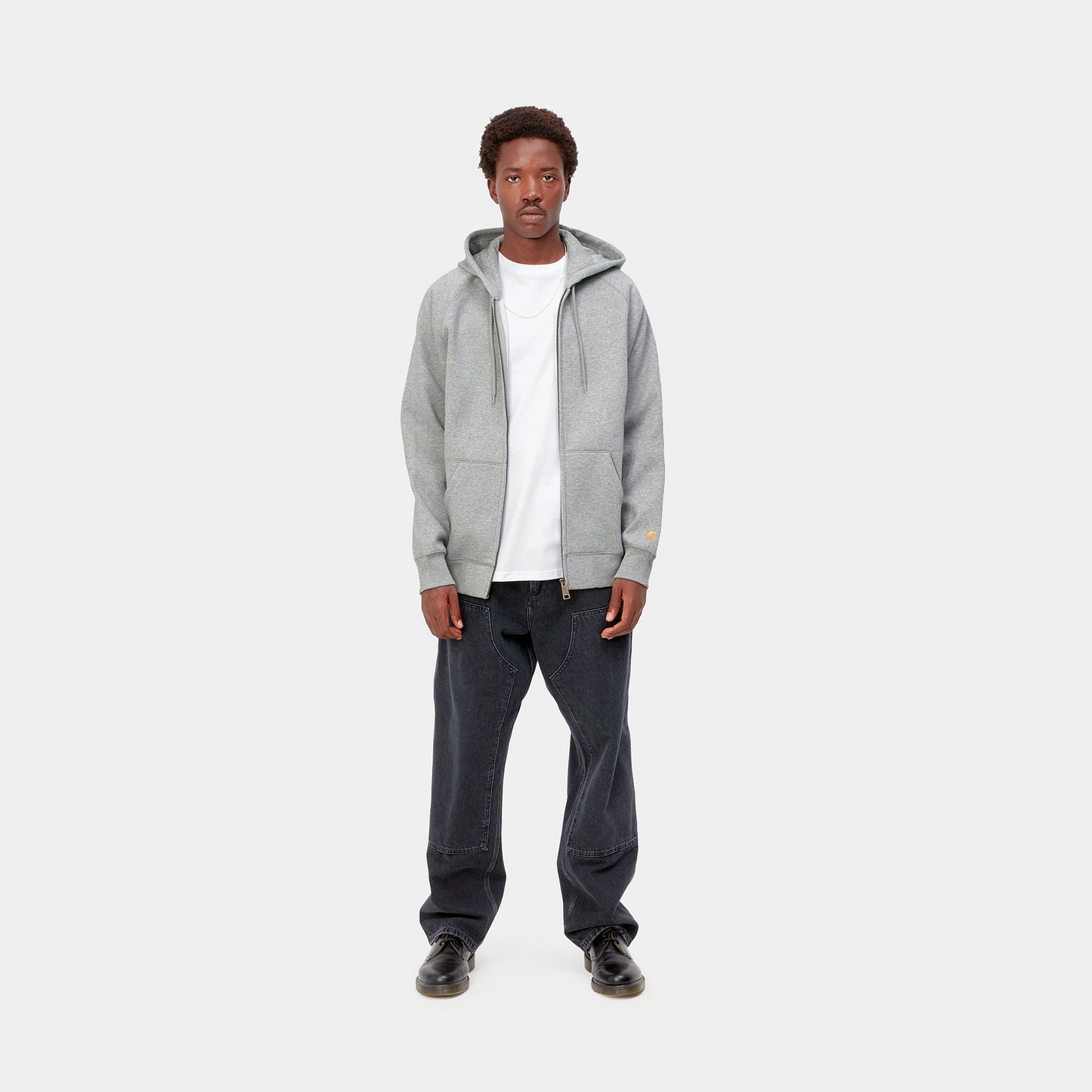Hooded Chase Jacket  - Grey Heather/Gold