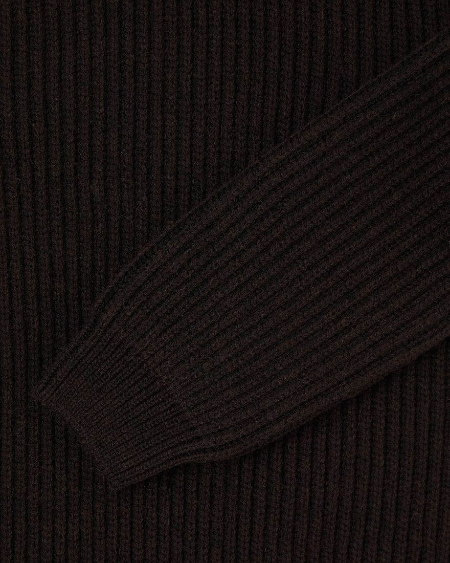 Roni High Collar Sweater - Dark Brown