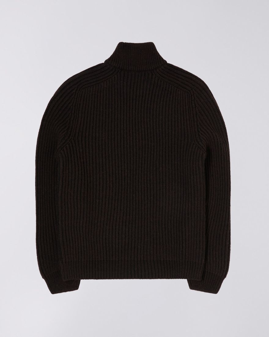 Roni High Collar Sweater - Dark Brown