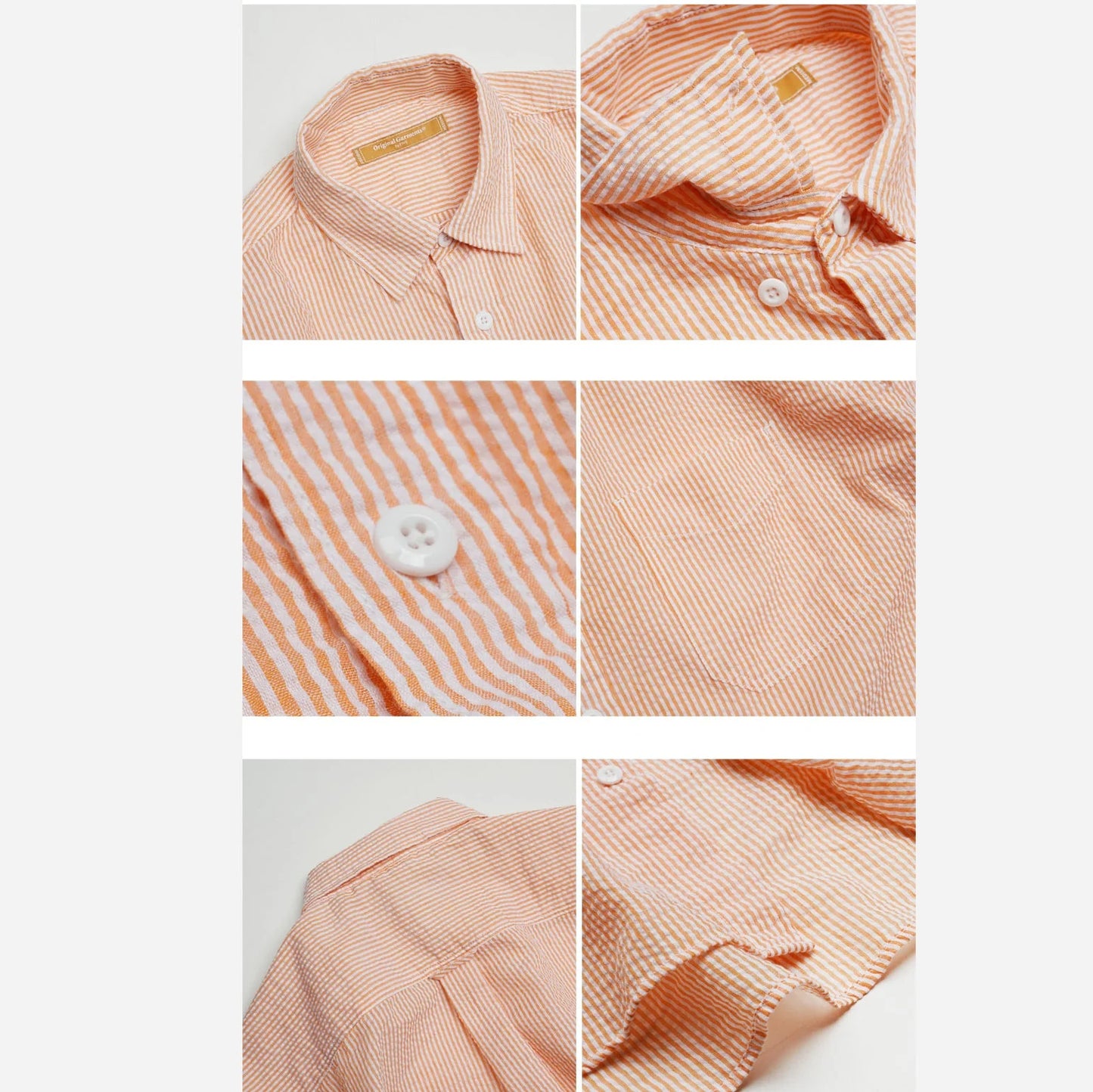 OG Stripe Seersucker Shirt - Orange