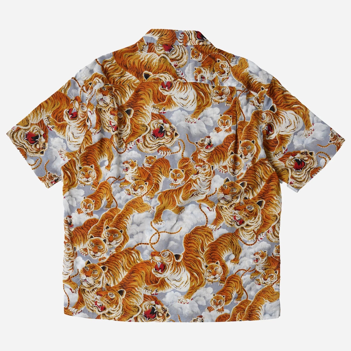 Tiger Hawaiian Half Shirt - Gray