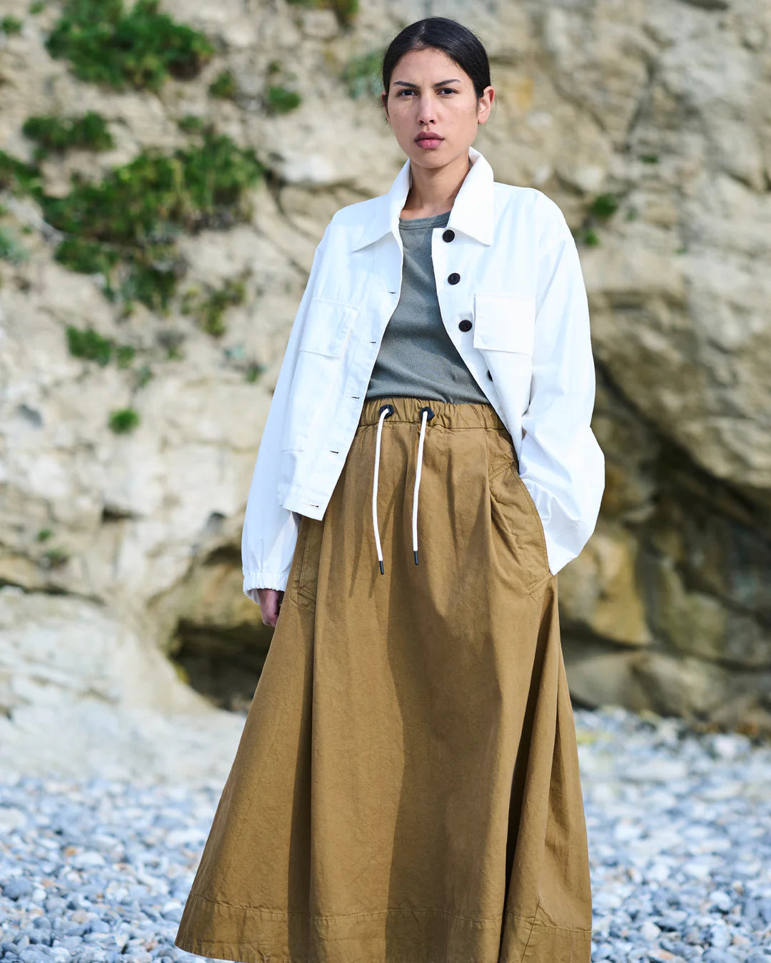 Meadow Skirt Light Cotton Drill - Tan