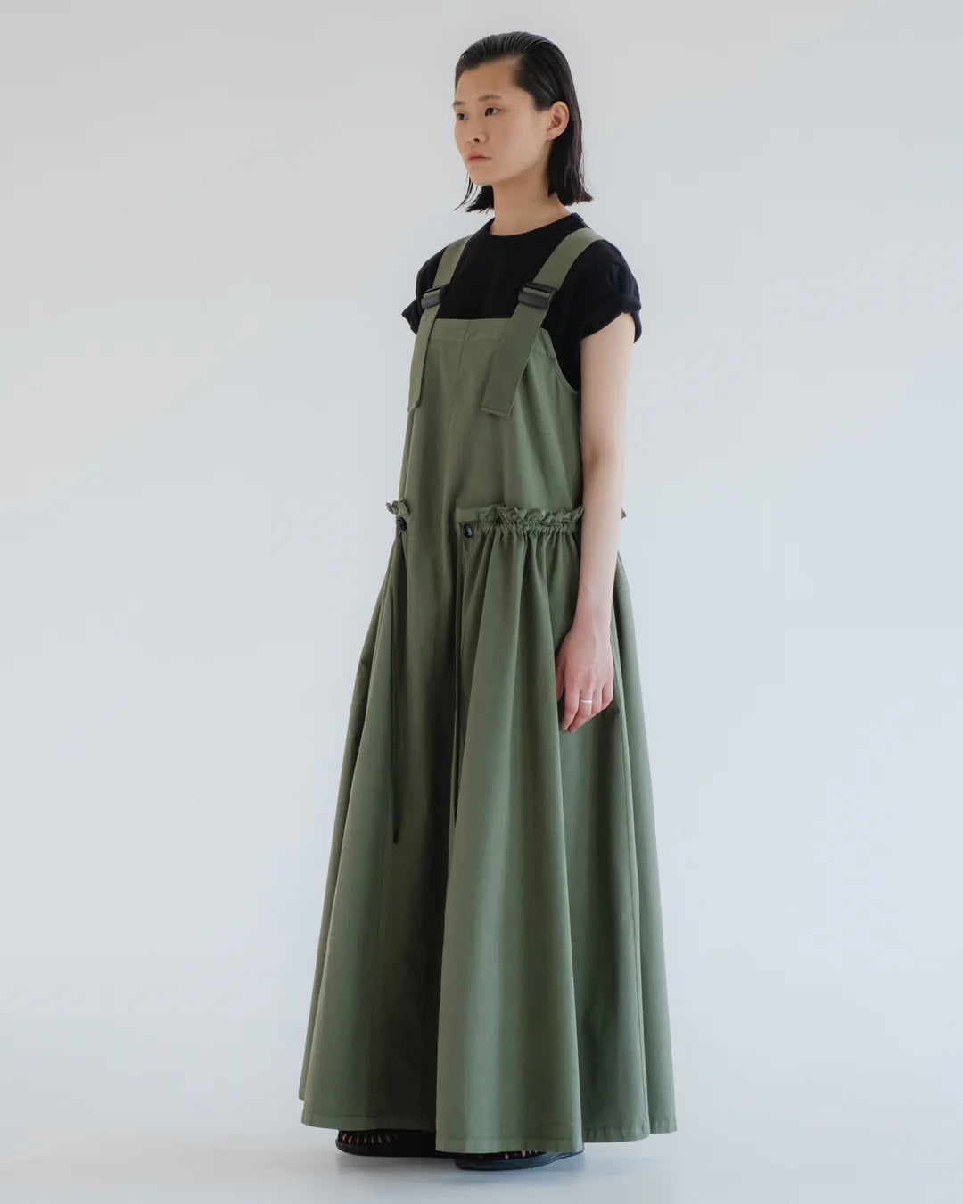 Sun Bathing Long Dress - Light Cotton Drill - Litchen