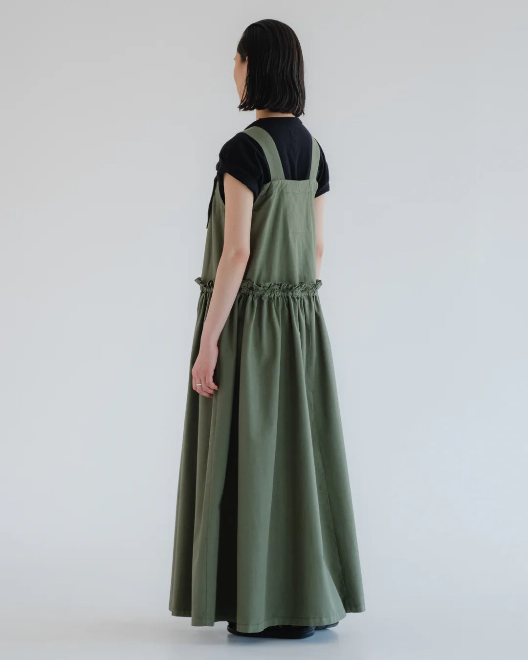 Sun Bathing Long Dress - Light Cotton Drill - Litchen