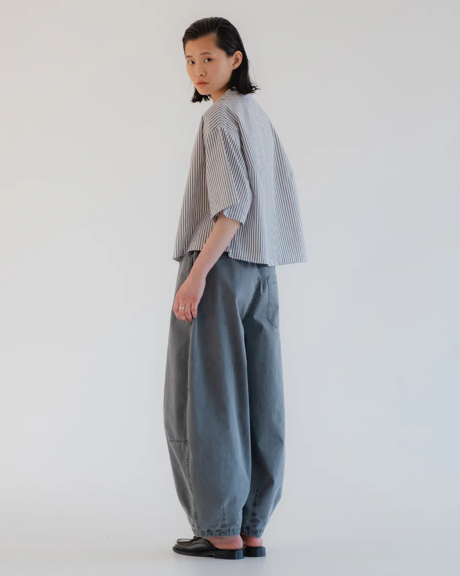 Toku Top - Poplin Stripe - Mushroom