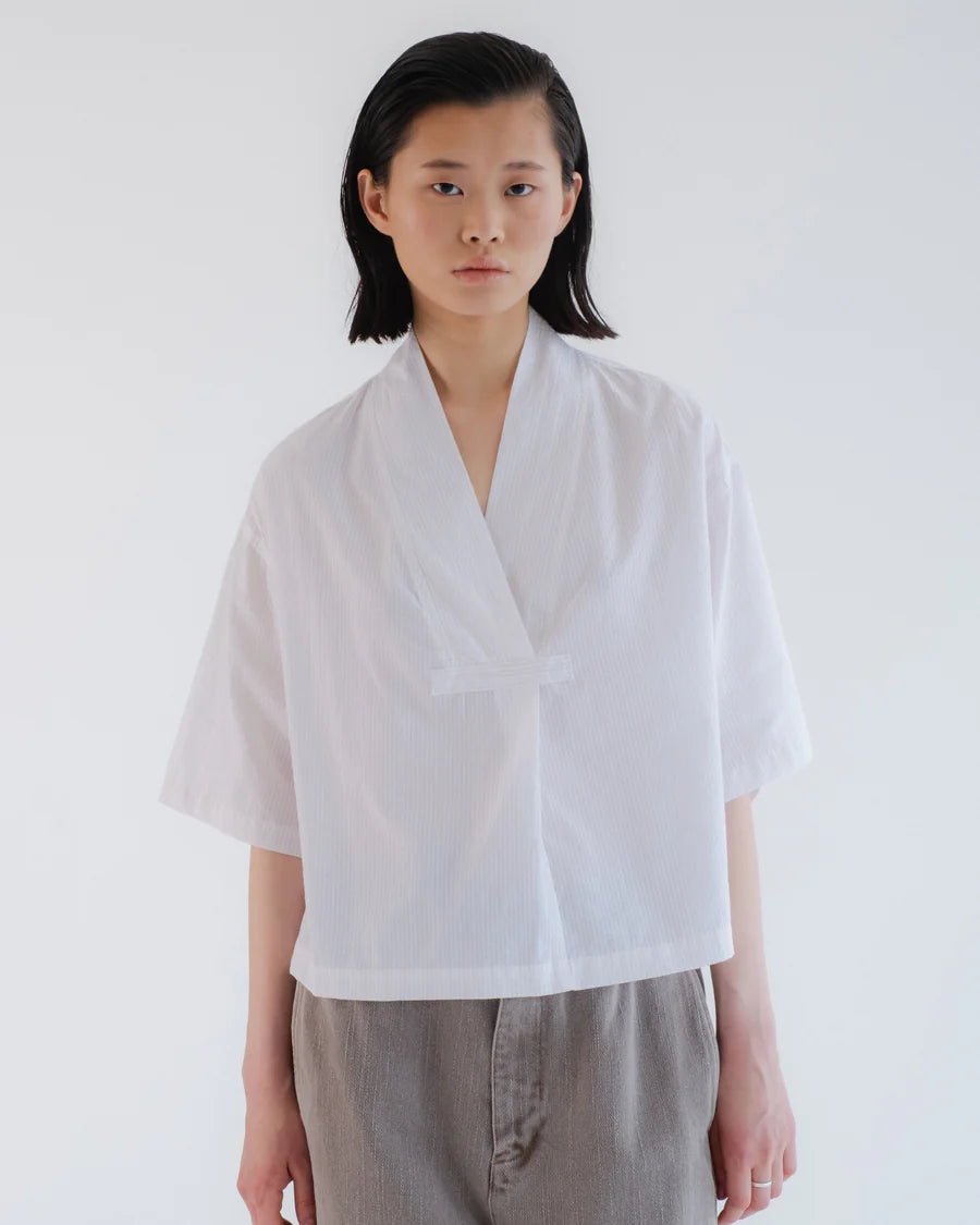 Toku Top - Stripe Seersucker - Wheat