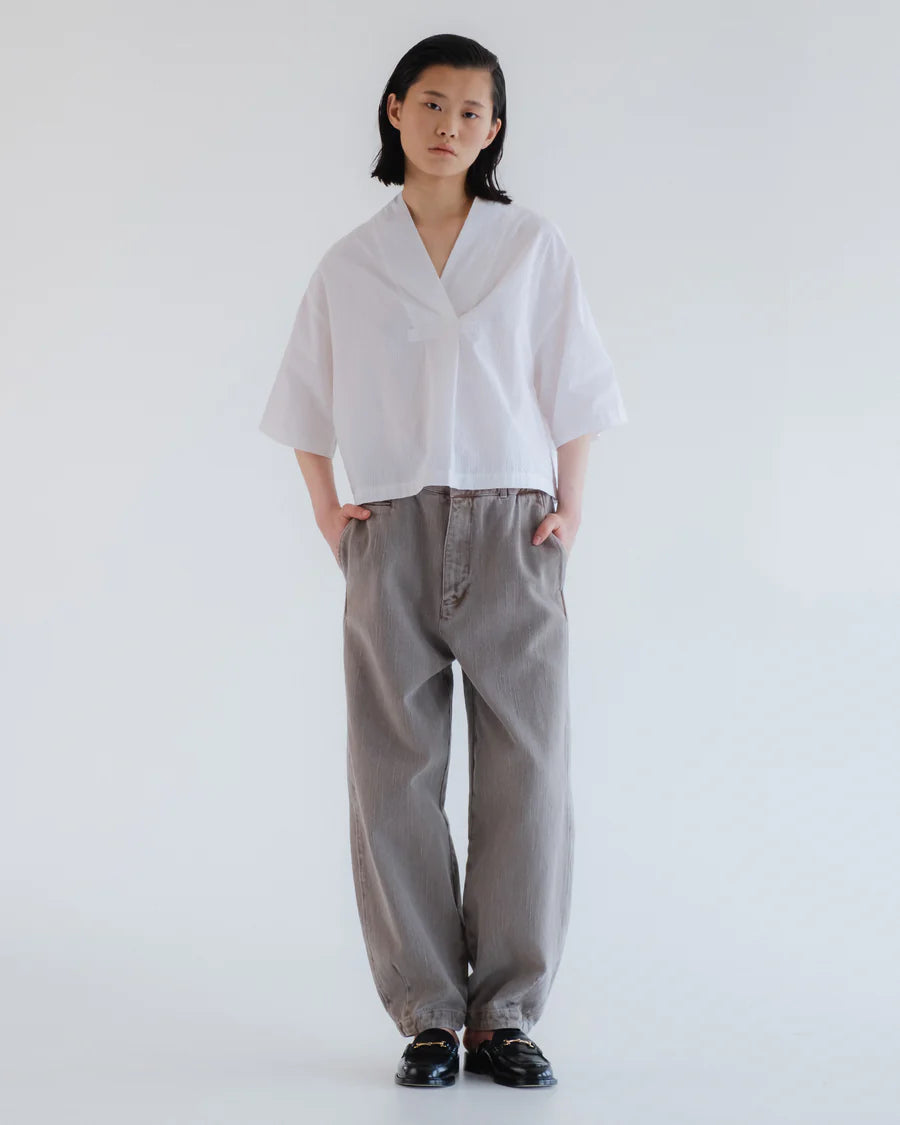 Toku Top - Stripe Seersucker - Wheat