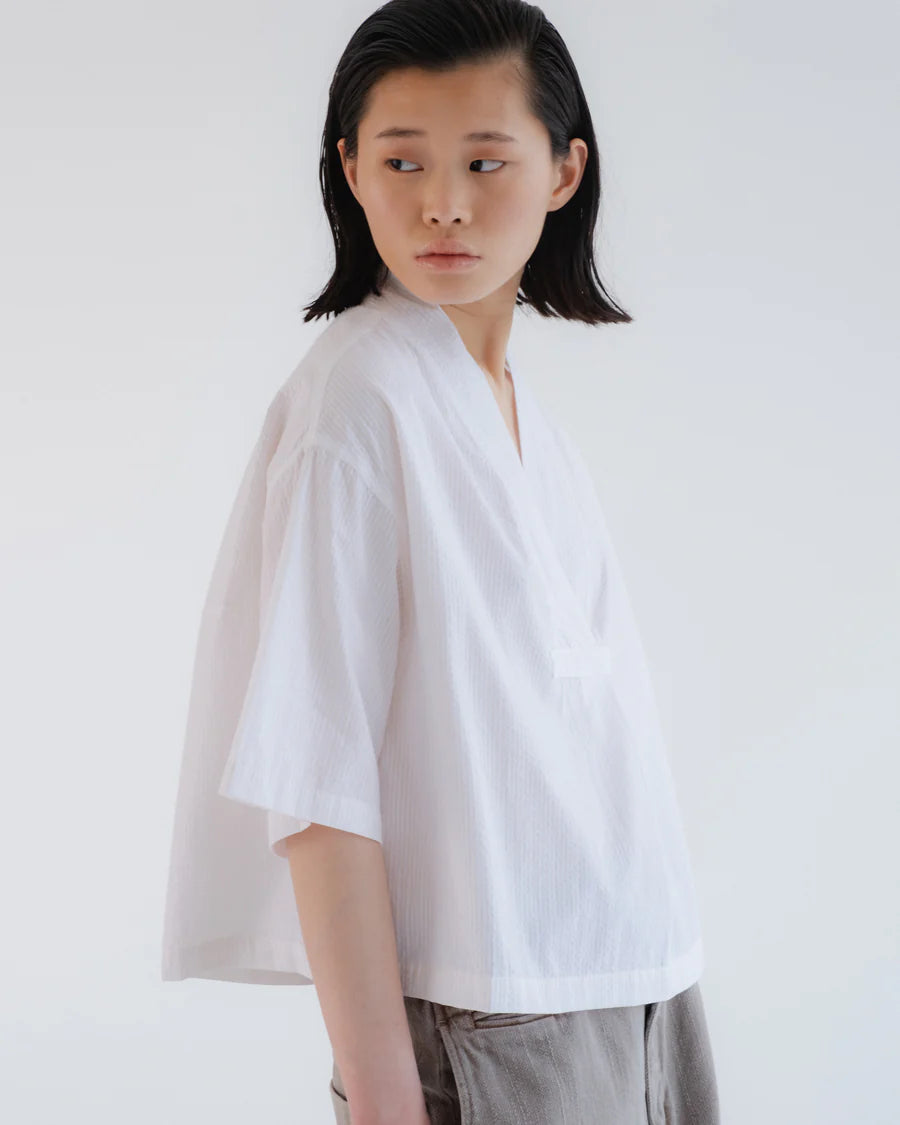 Toku Top - Stripe Seersucker - Wheat