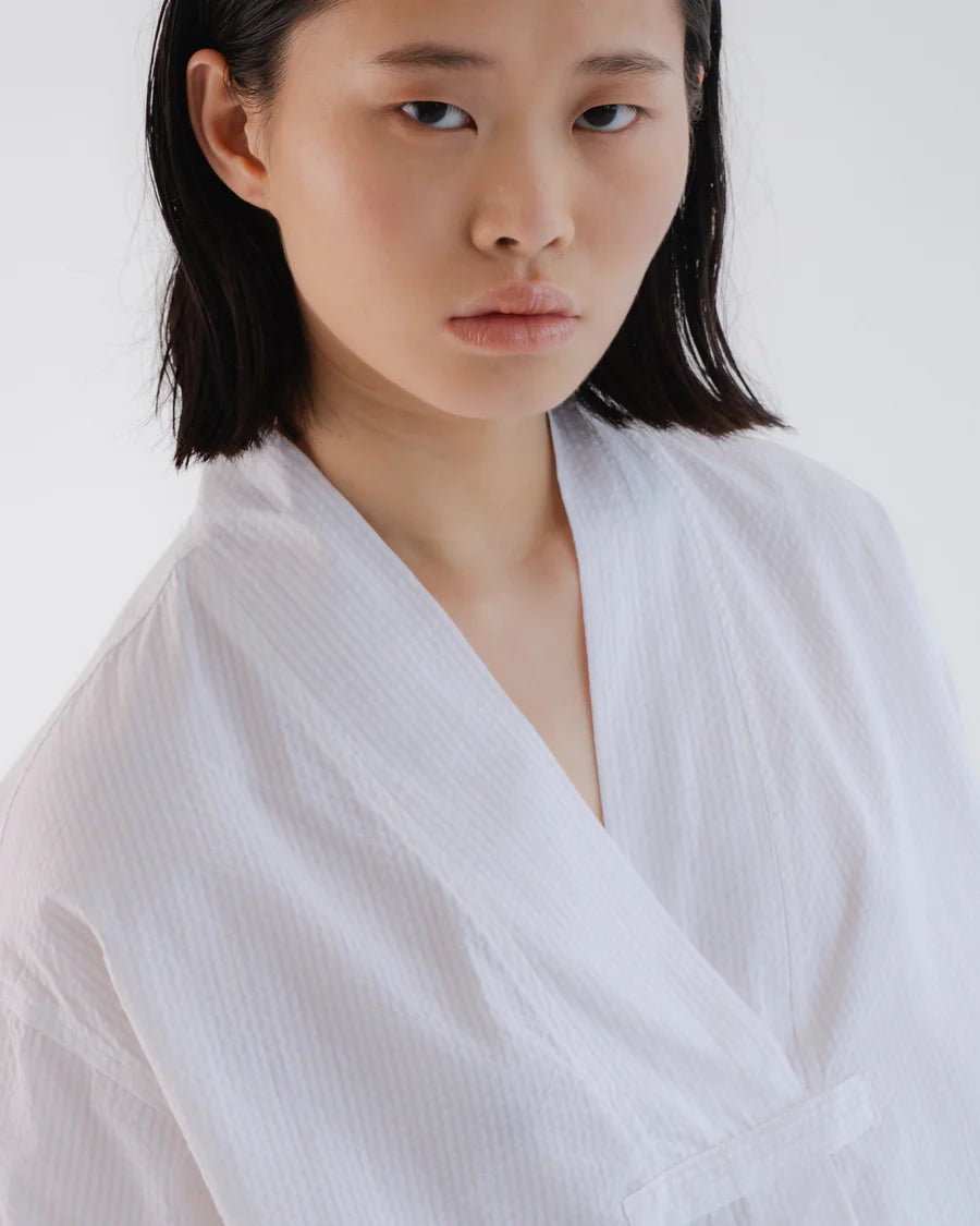 Toku Top - Stripe Seersucker - Wheat