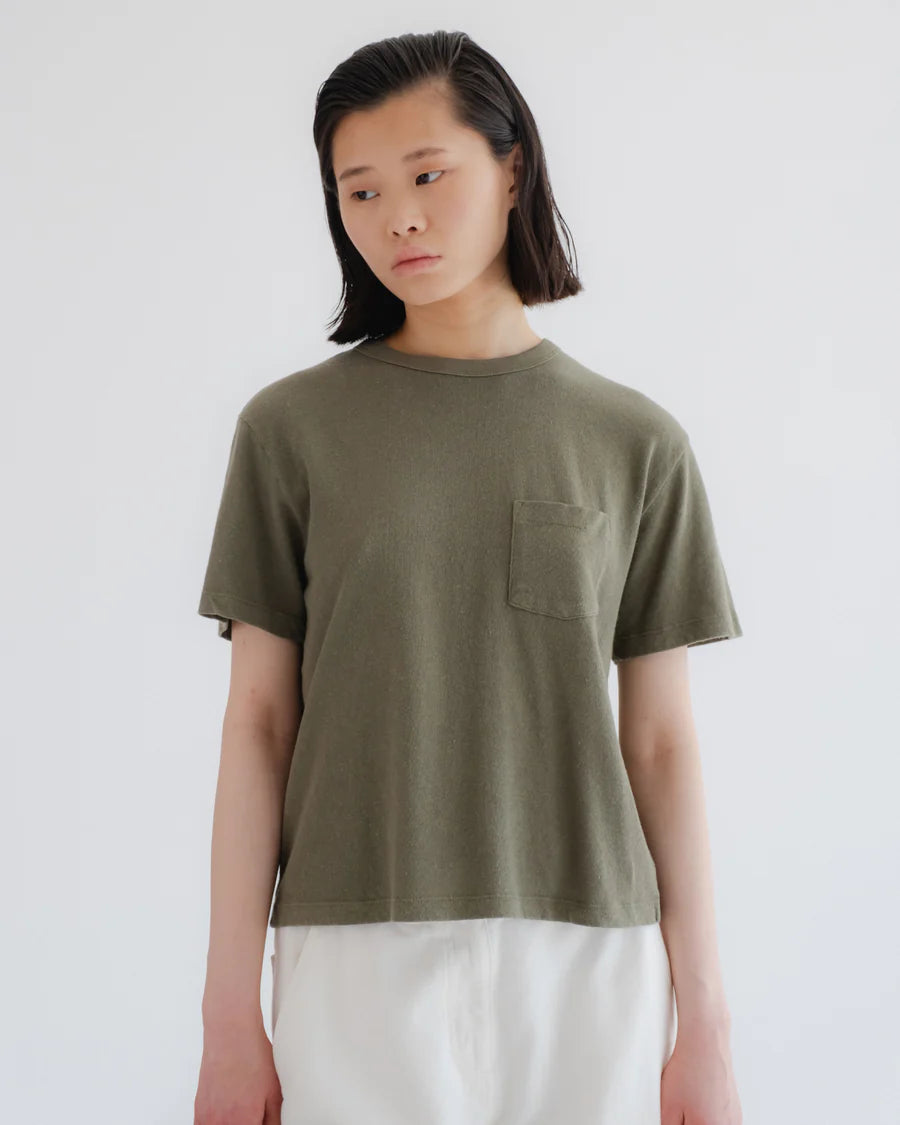 Pocket T - Cotton Hemp - Litchen