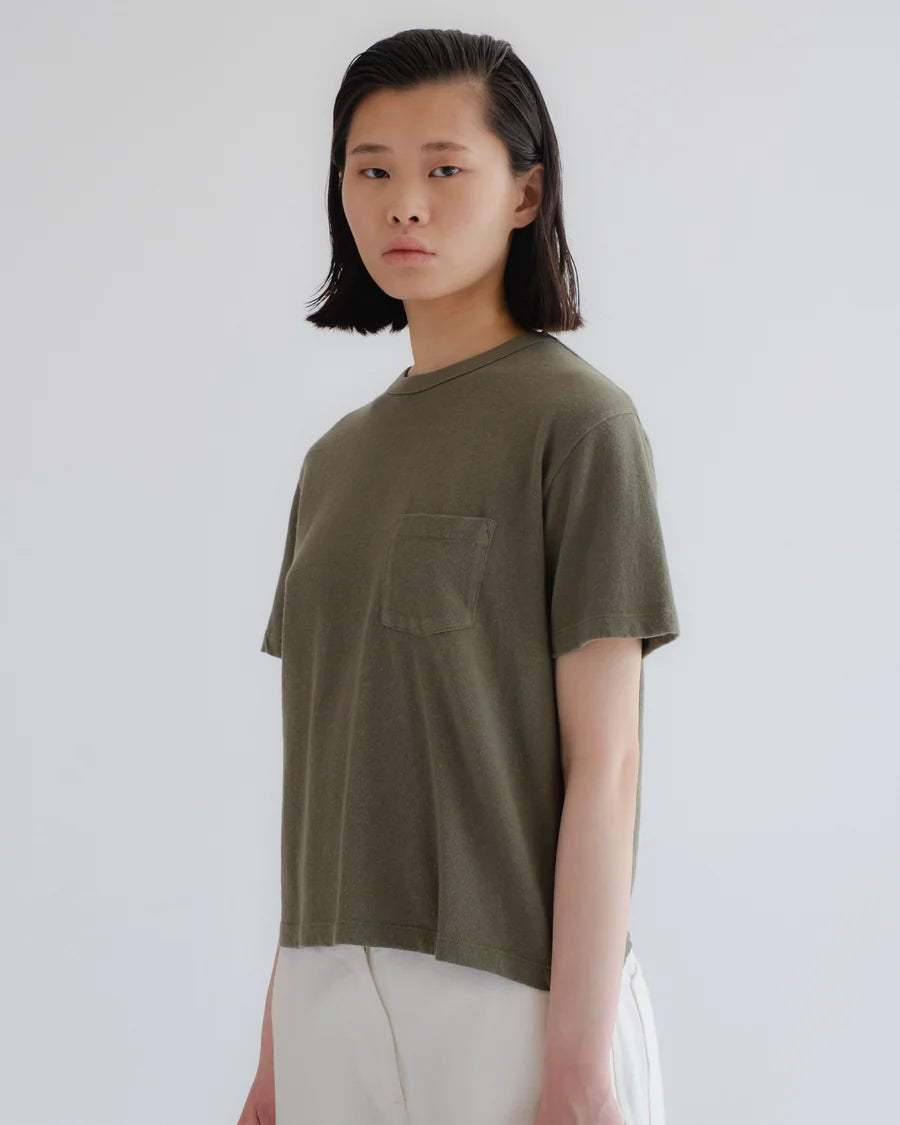 Pocket T - Cotton Hemp - Litchen
