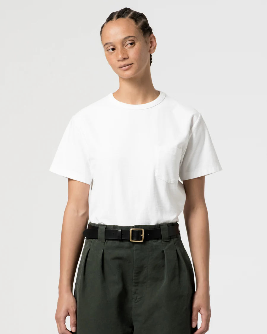Pocket T - Organic Open End Jersey - White