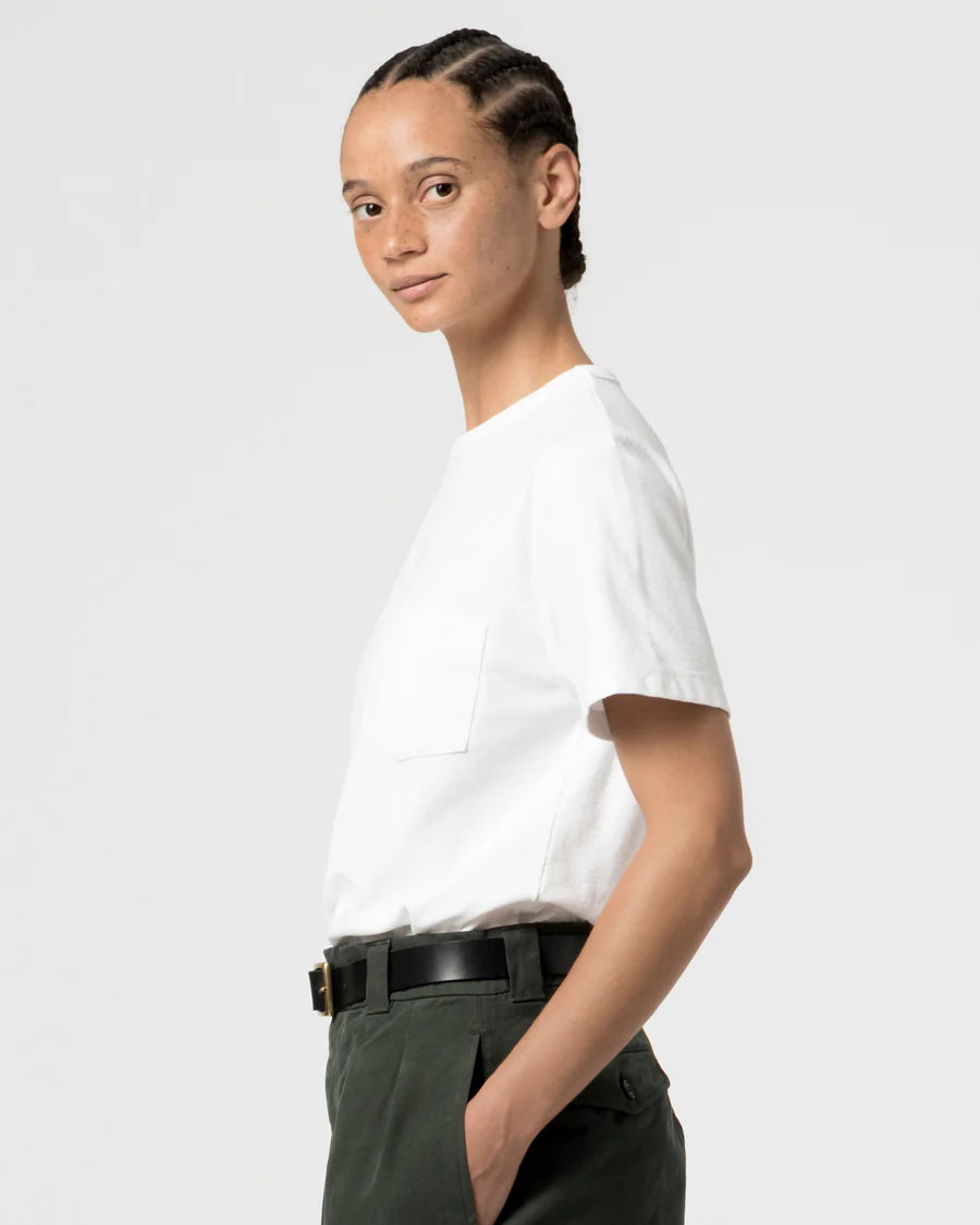 Pocket T - Organic Open End Jersey - White