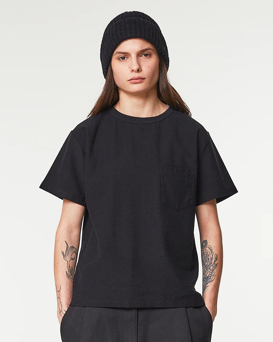 Pocket T - Organic Open End Jersey - Black