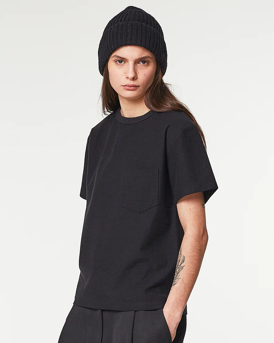 Pocket T - Organic Open End Jersey - Black