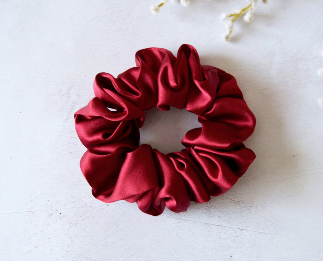Silk Scrunchie - Bordeaux