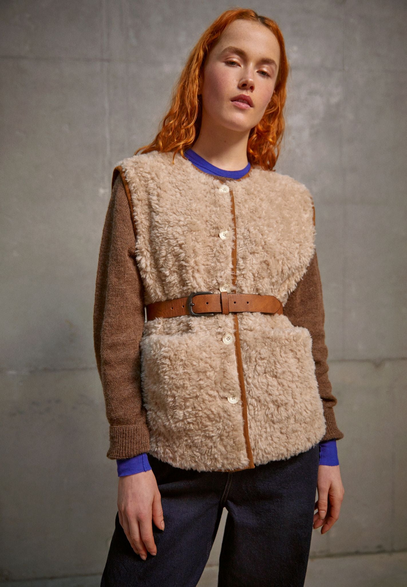 Stevie Vest - Shearling Reversible