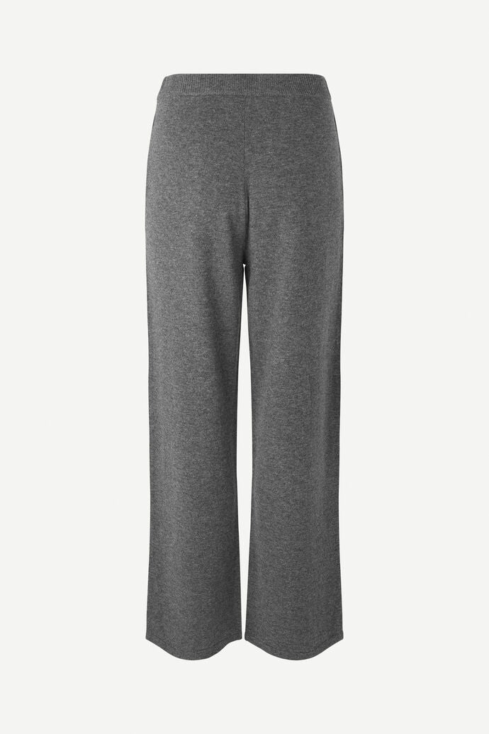 Amaris Straight Trousers - Dark Grey Melange