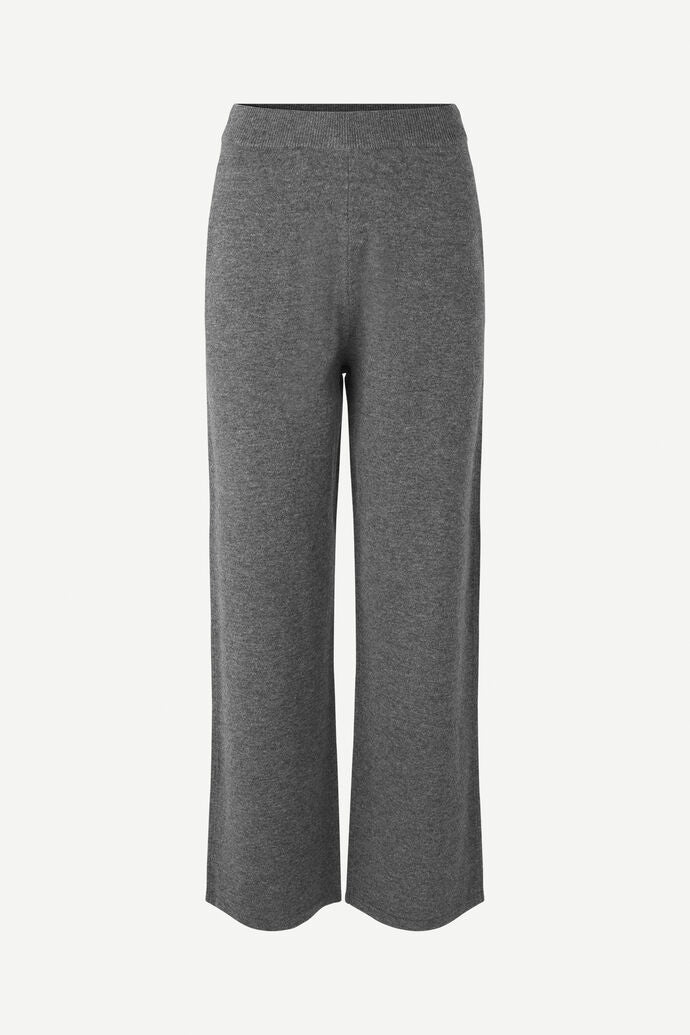 Amaris Straight Trousers - Dark Grey Melange