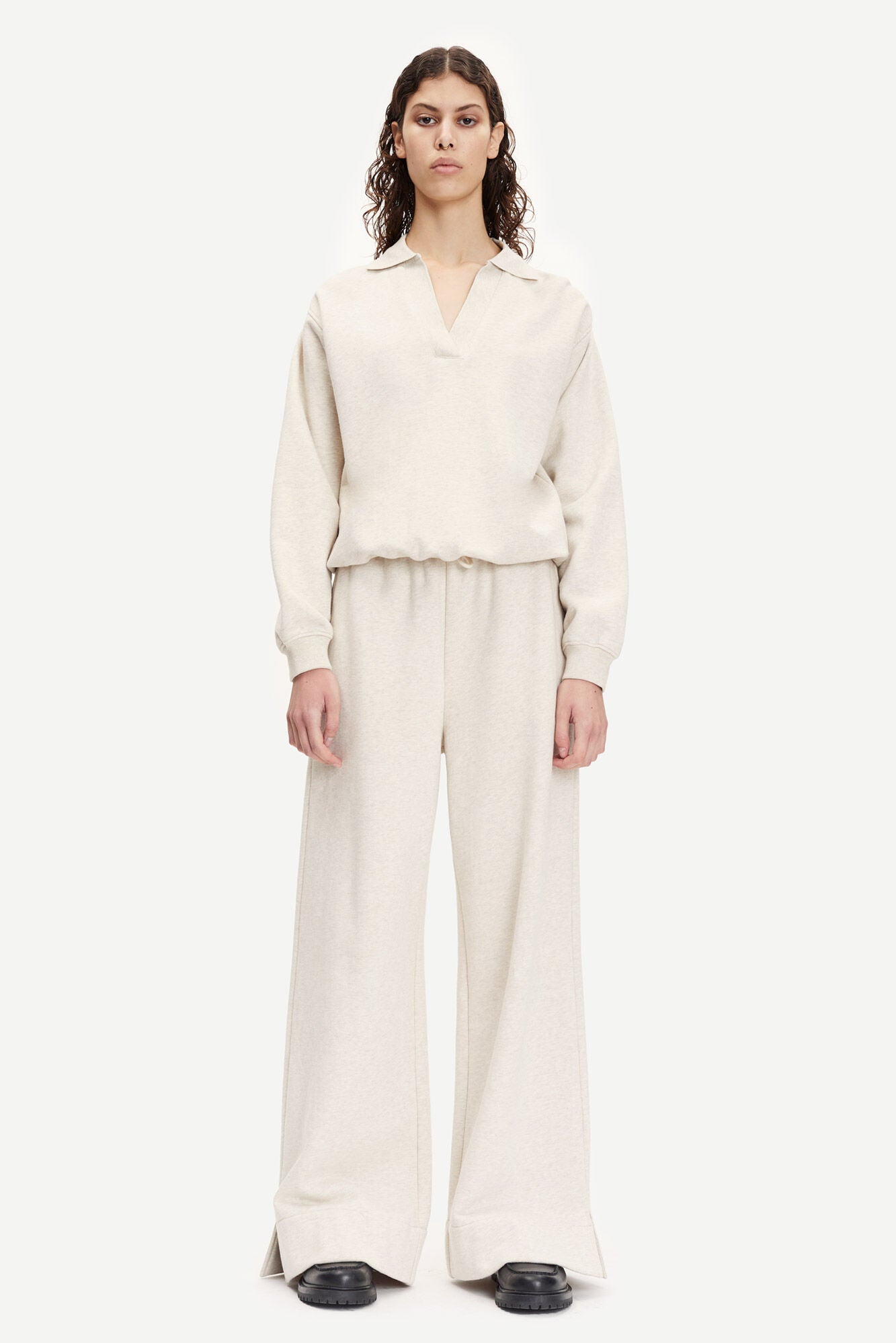 Elli Trousers - Whisper White Melange