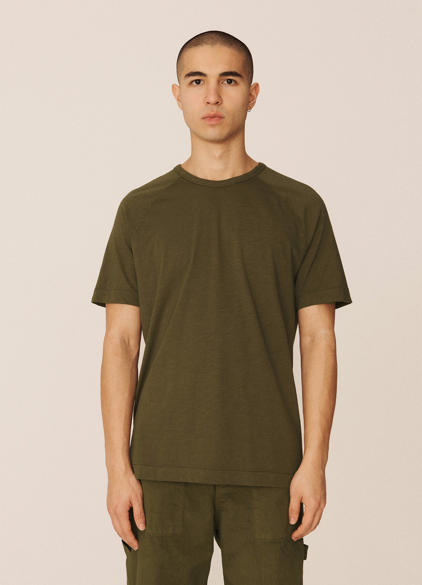 Television Raglan T-Shirt - Olive