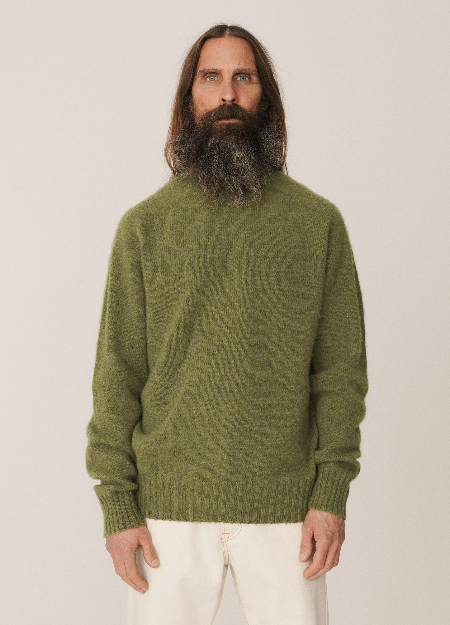 Suedehead Crew Neck Knit - Olive