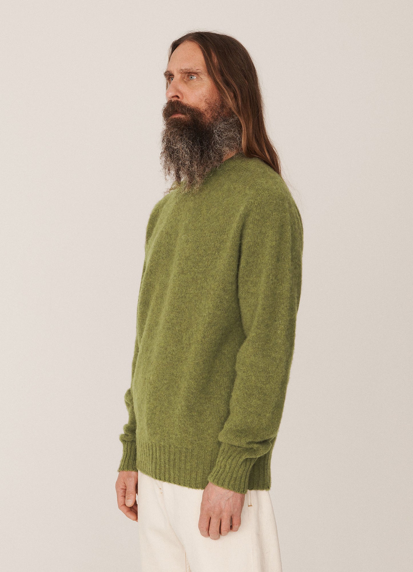 Suedehead Crew Neck Knit - Olive