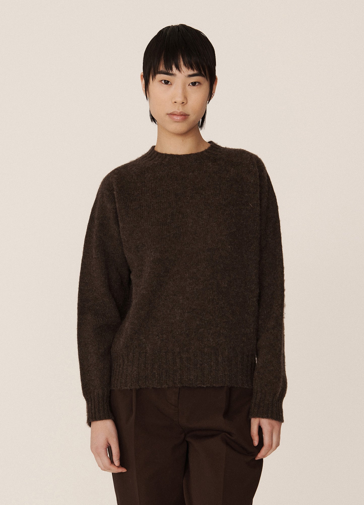 Jets Lambswool Crewneck  - Brown