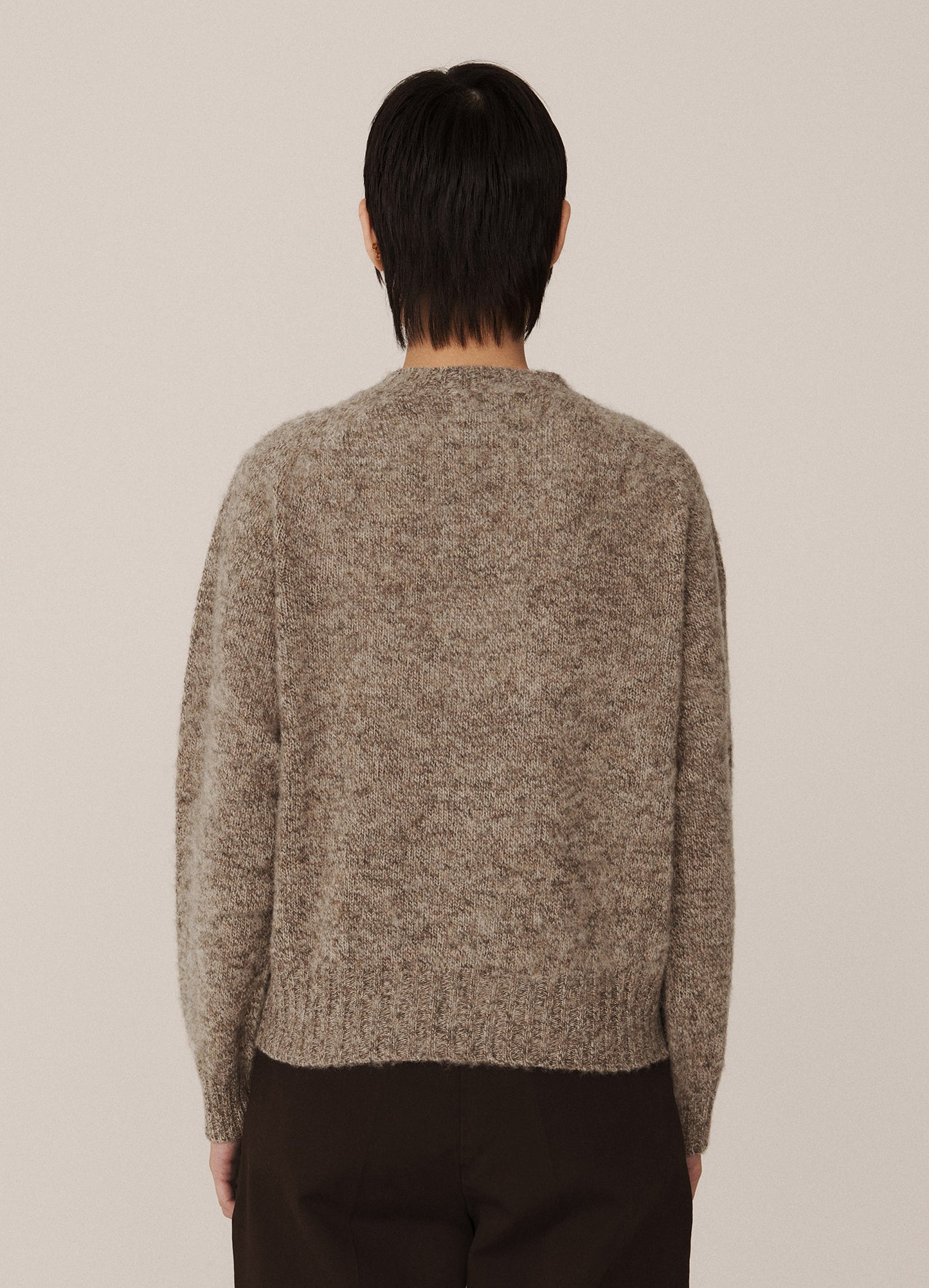 Jets Lambswool Crewneck  - Light Brown Marl