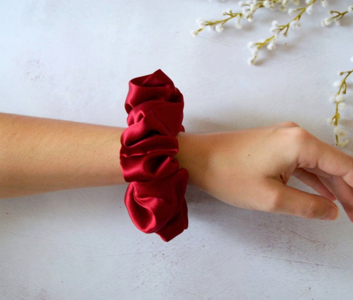 Silk Scrunchie - Bordeaux