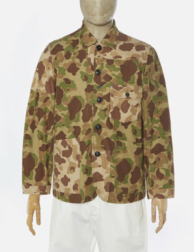 Universal Works - Patched Mill Bakers Jacket - Olive Camo