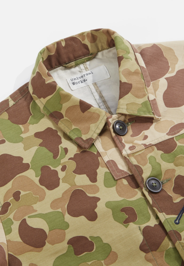 Universal Works - Patched Mill Bakers Jacket - Olive Camo