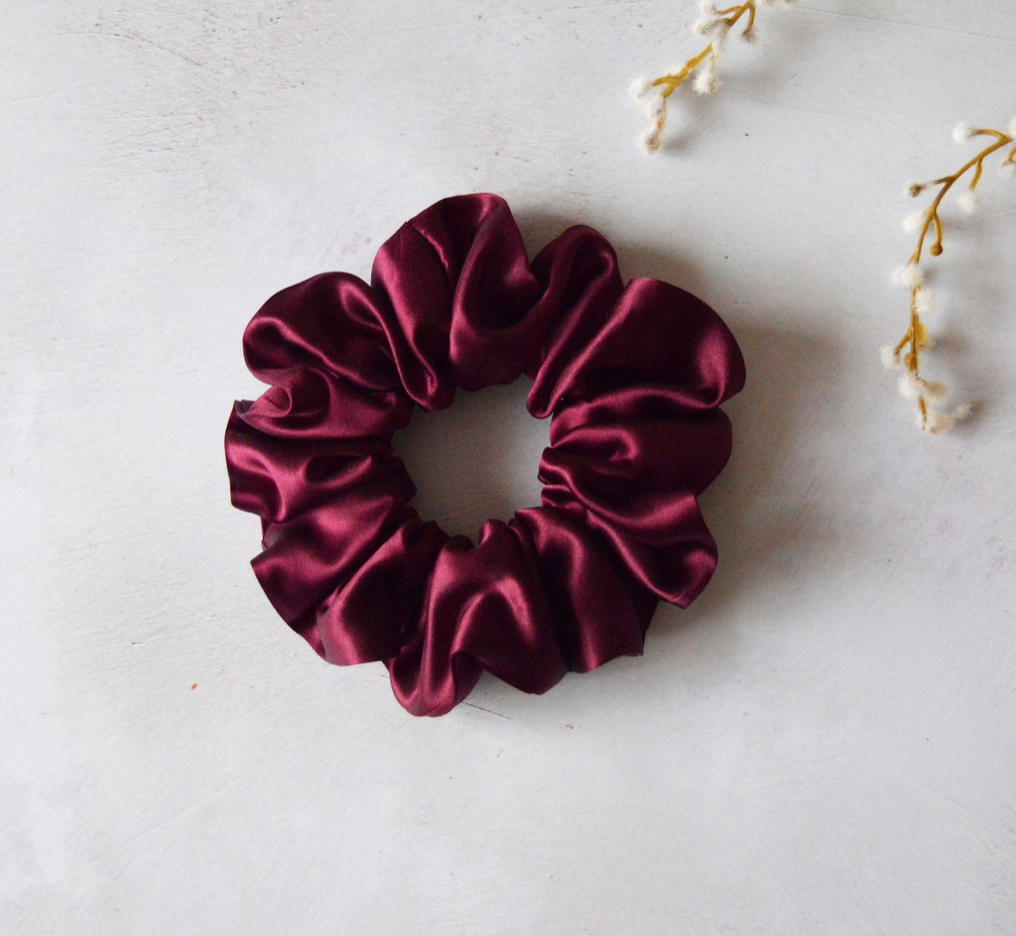 Silk Scrunchie - Damson