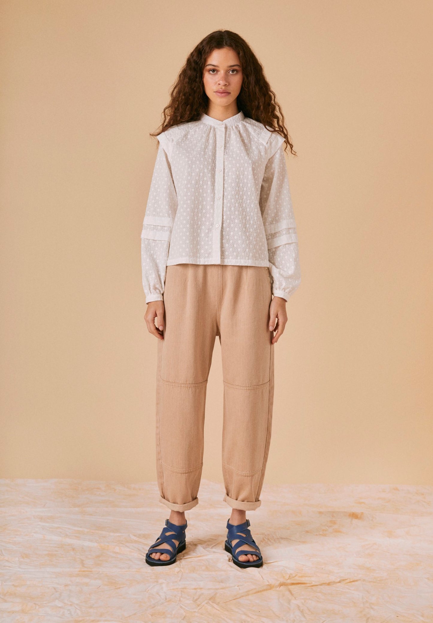 Lexi Shirt - White Embroidery