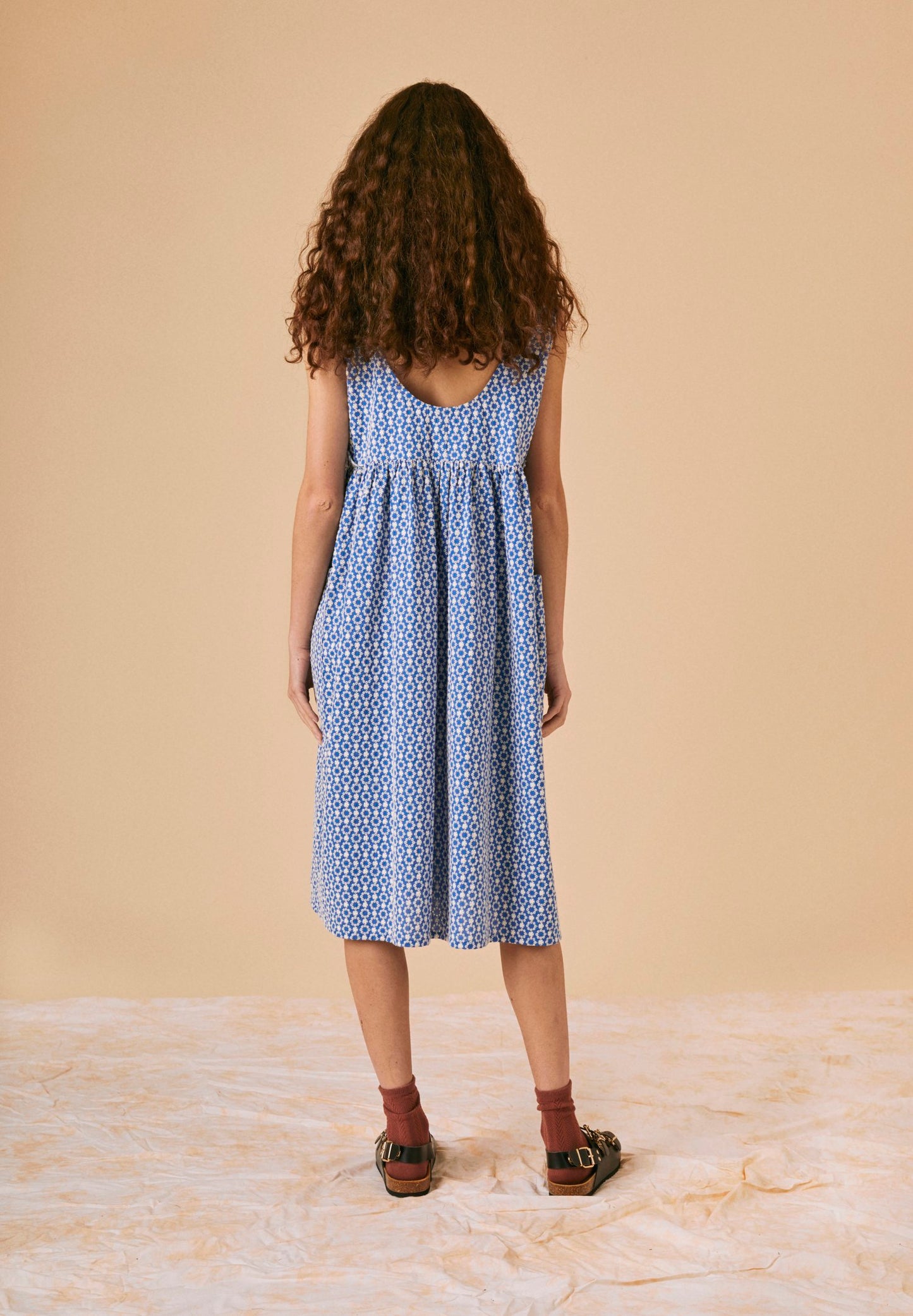 Frankie Dress - Cobalt Embroidery