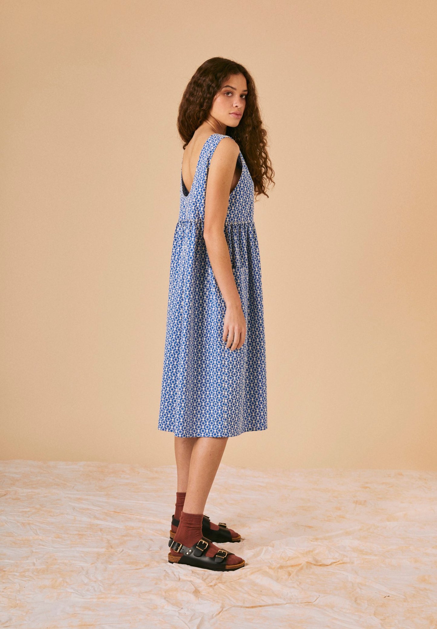 Frankie Dress - Cobalt Embroidery
