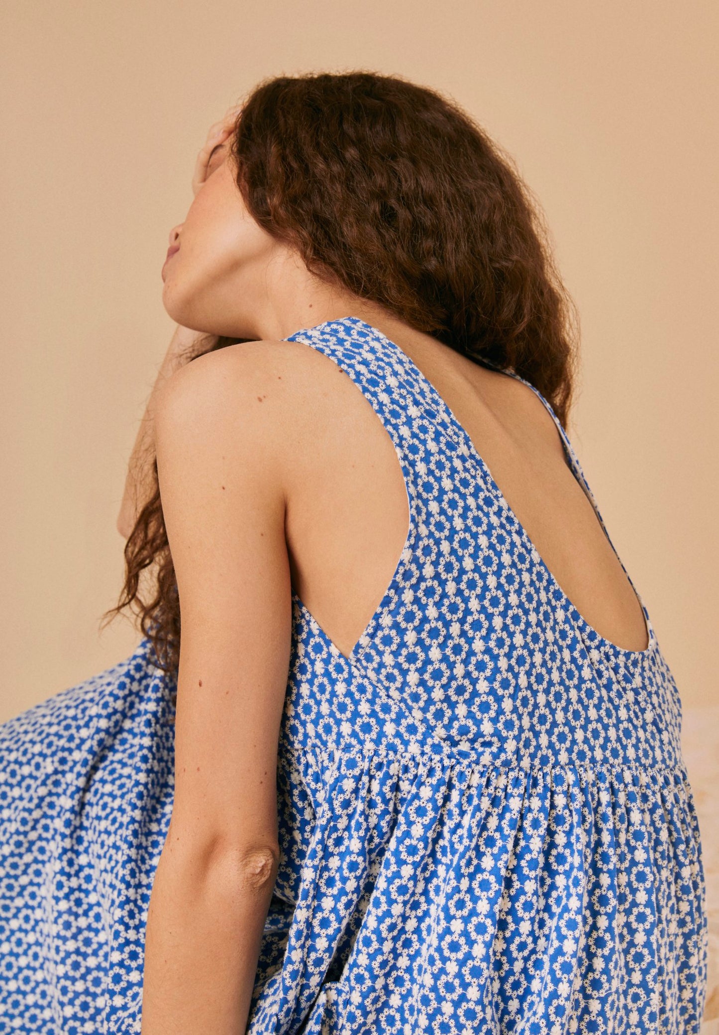 Frankie Dress - Cobalt Embroidery