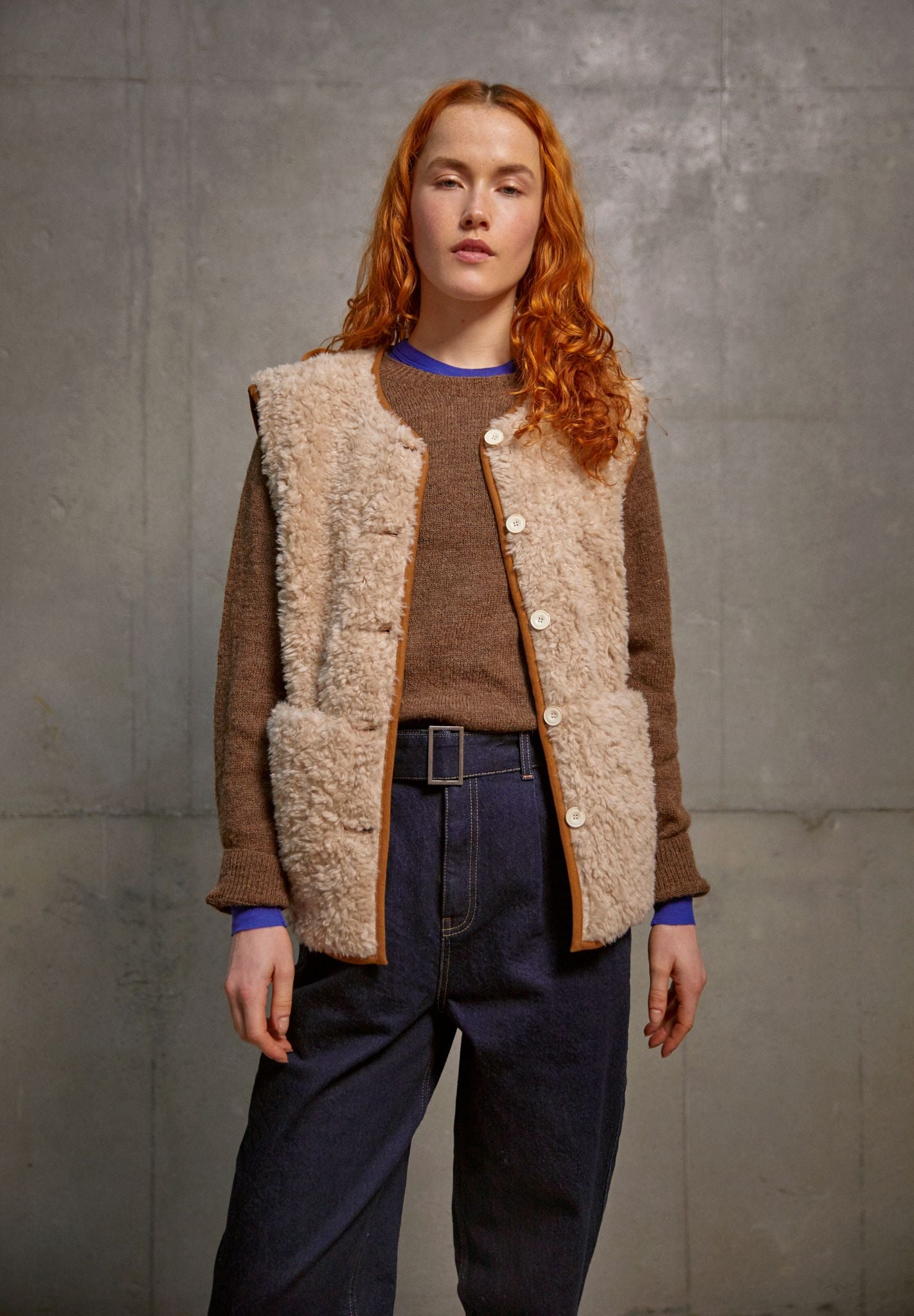 Stevie Vest - Shearling Reversible