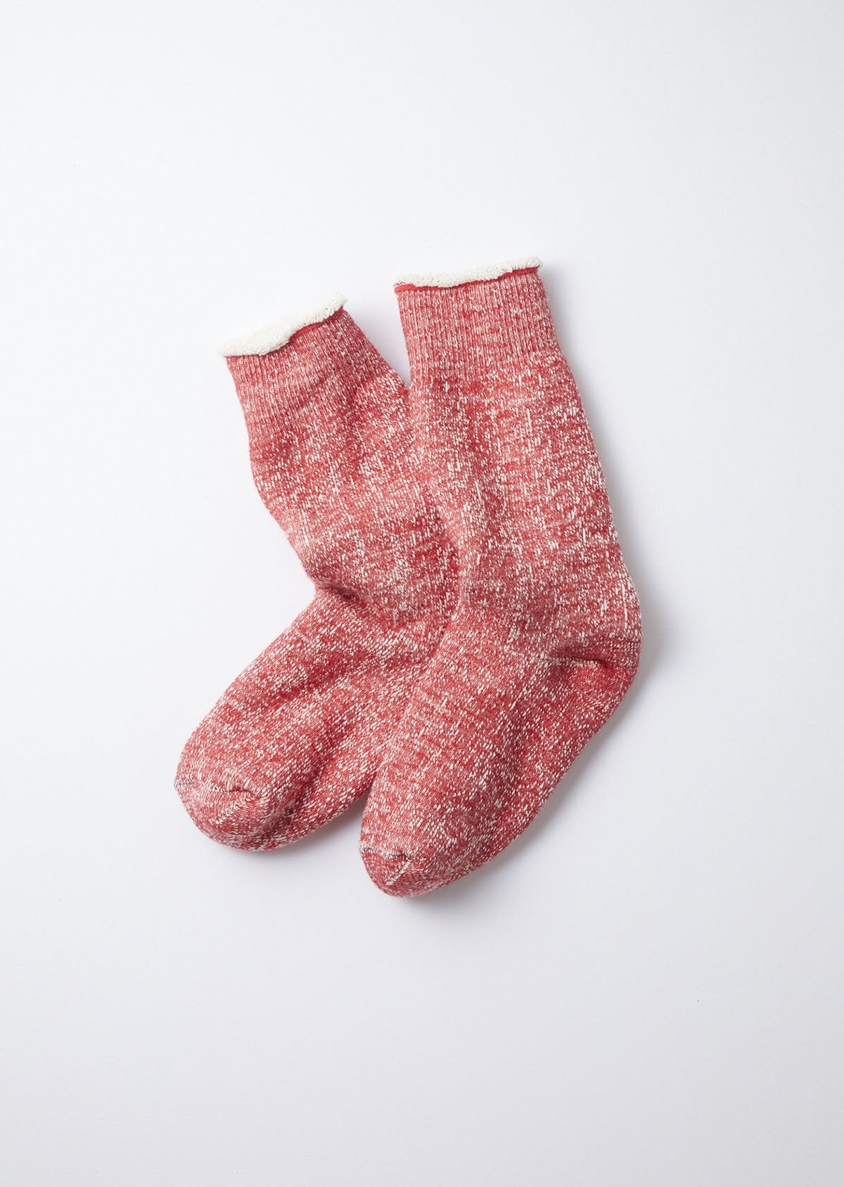 Double Face Crew Socks - Red - R1001