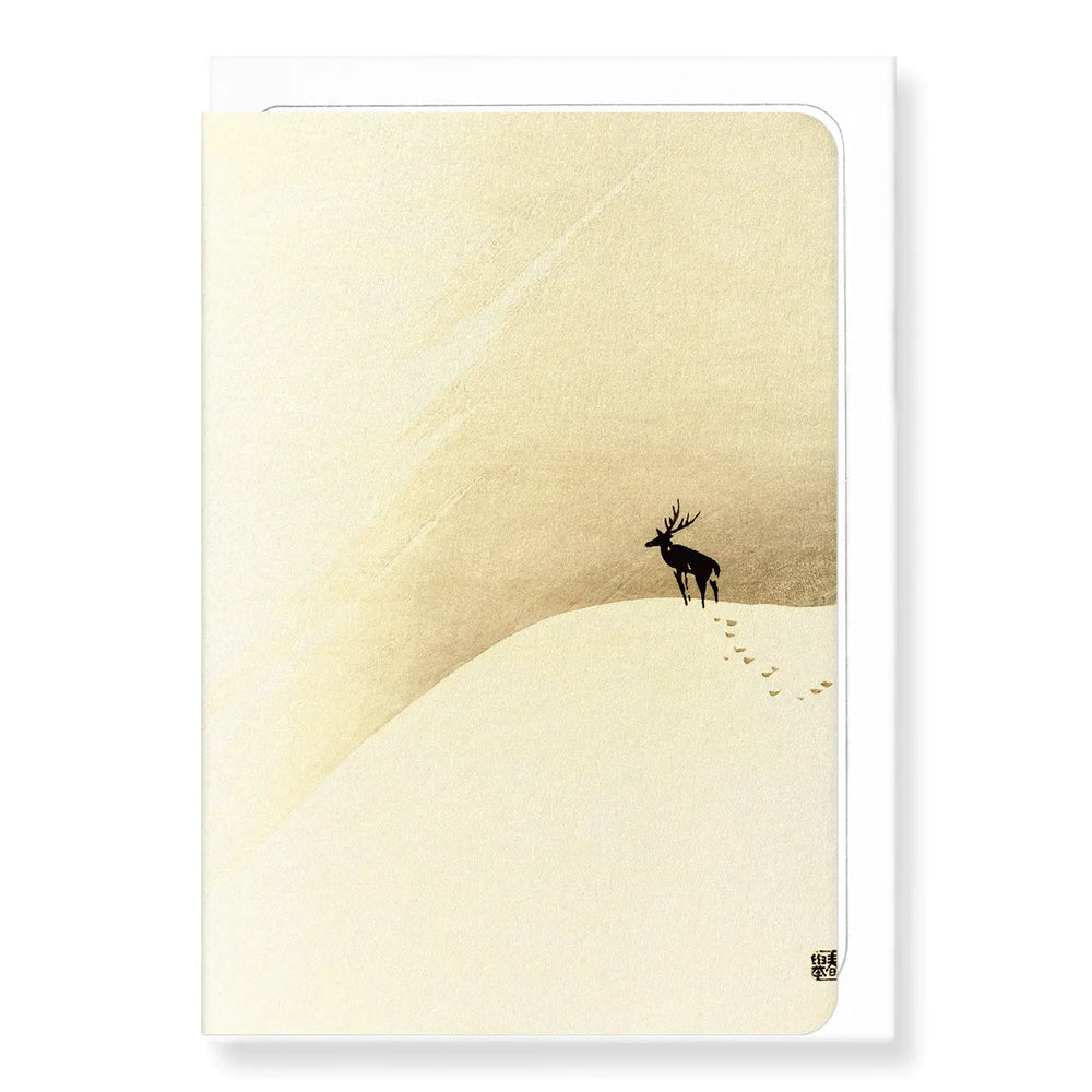 'Deer on Mountain' Japanese Greeting Card