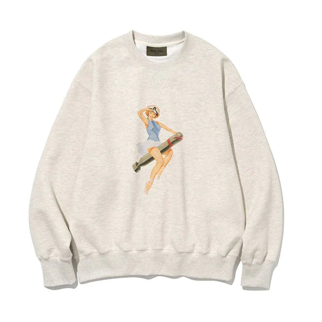 Pin Up Bomb Sweatshirt - Oatmeal