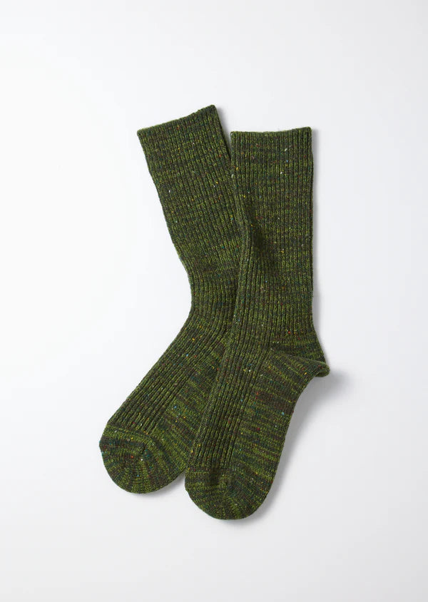 Nep Tweed Marl Socks - Dark Green/Green - R1569